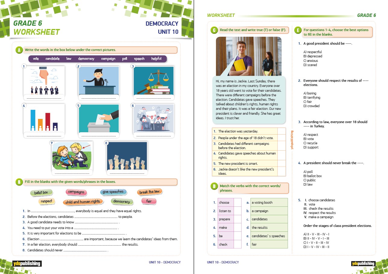 GRADE 6 UNIT 10 WORKSHEET